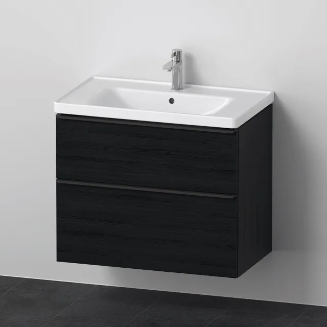Duravit Badkamermeubelset Duravit D-Neo Wastafel Keramiek 80x48x62.5 cm Mat Eiken Zwart Mat Zwart