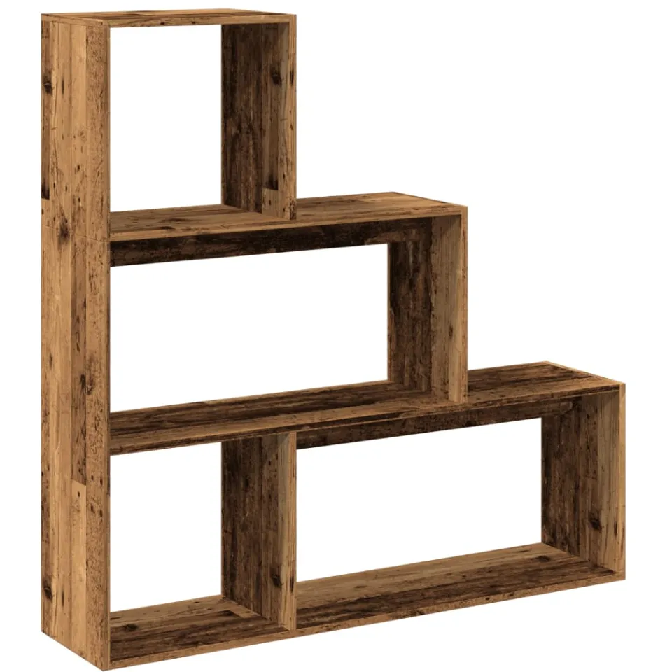 vidaXL Kamerscherm / boekenkast 3-laags 123x29x123 cm hout oud hout Bruin