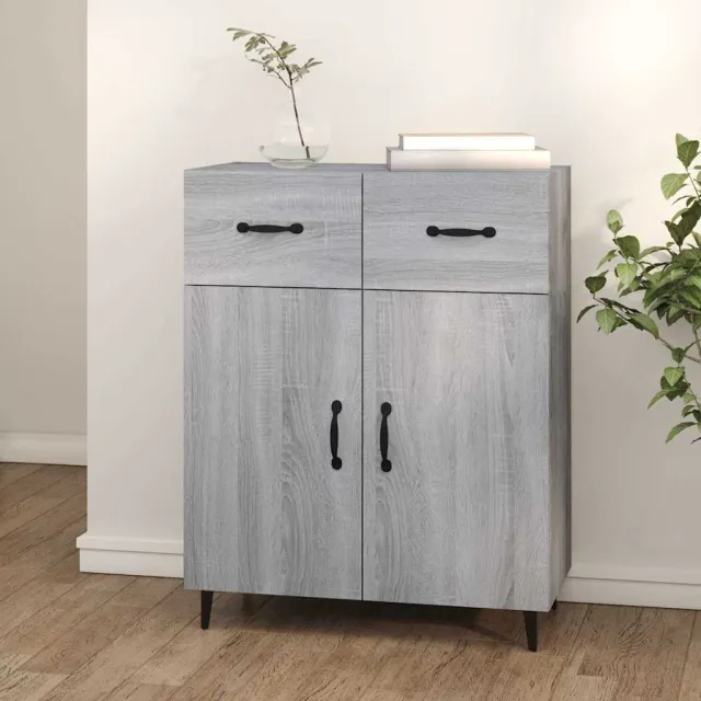 vidaXL Dressoir 69,5x34x90 cm bewerkt hout grijs sonoma eikenkleurig, foto 2