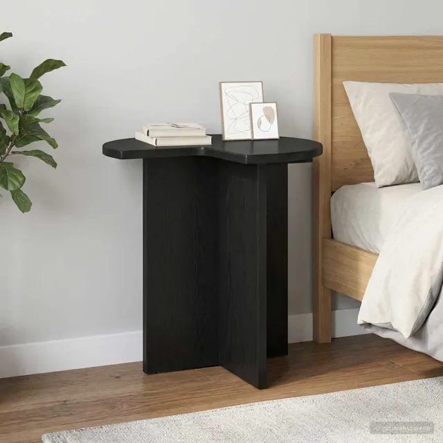 vidaXL Bijzettafel Zwart Ø 39 x 38 cm Bewerkt hout