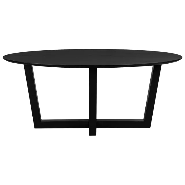 QUVIO Eettafel Sofia - Ovaal - 180x90 cm - W-poot - FSC® gecertificeerd mangohout - Zwart