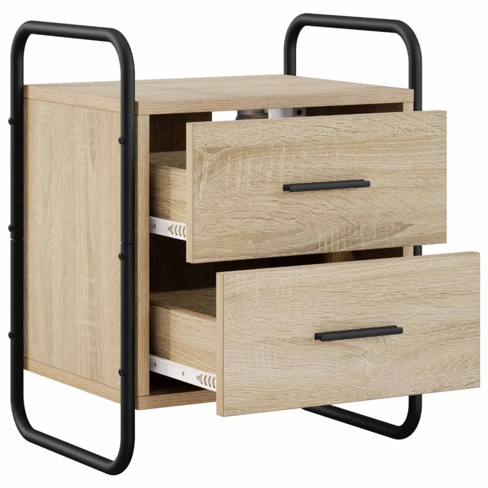 vidaXL Hangend nachtkastje Sonoma Eiken 40 x 30 x 50 cm Bewerkt hout Bruin