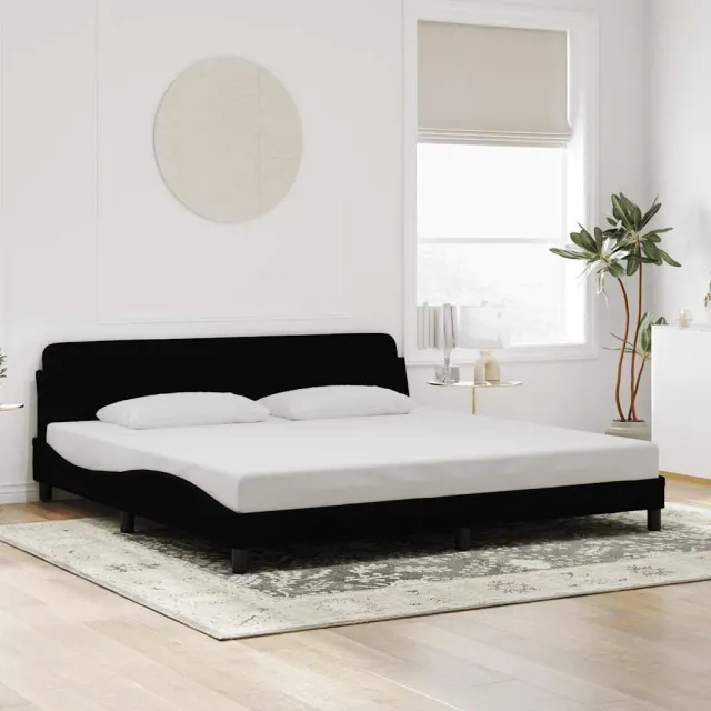 vidaXL Bedframe "Dover" 200x200 cm fluweel zwart