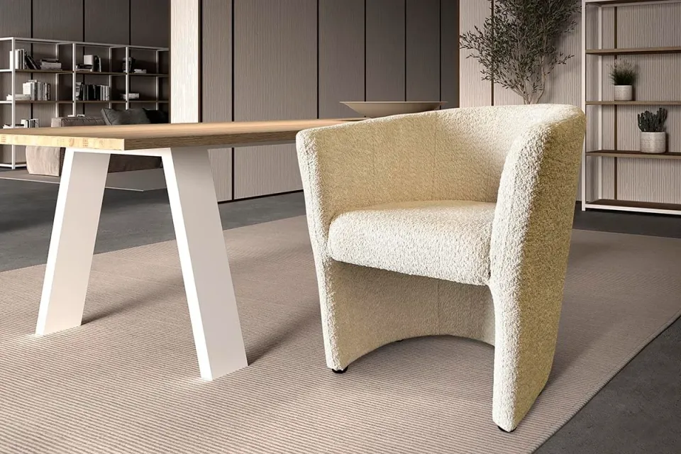 fauteuil Steven ecru teddy, foto 5