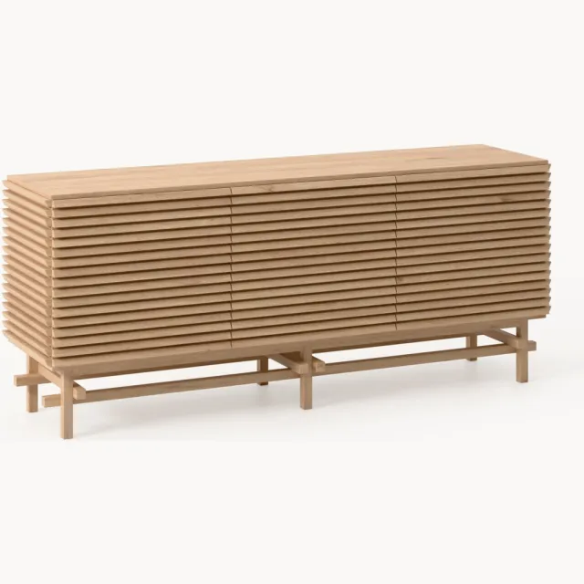 Westwing Collection Dressoir Pierce van eikenhout Beige