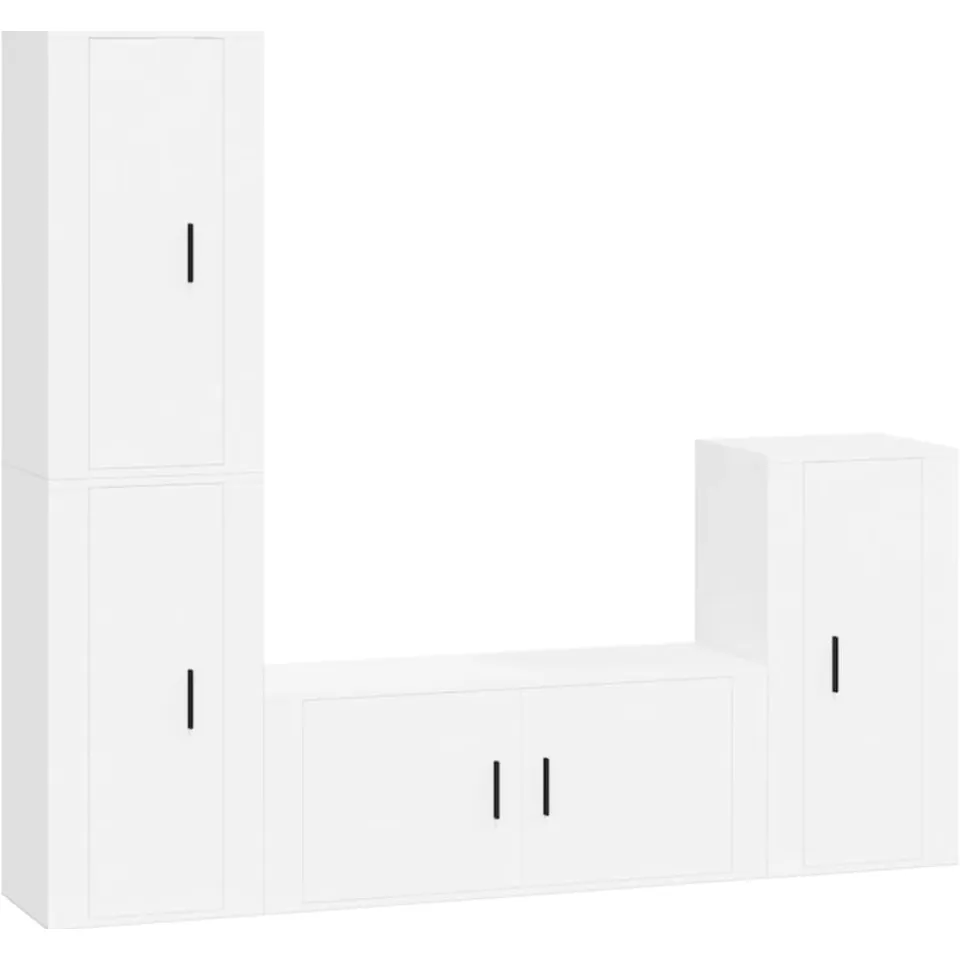 vidaXL 4-delige Tv-meubelset bewerkt hout wit, foto 3