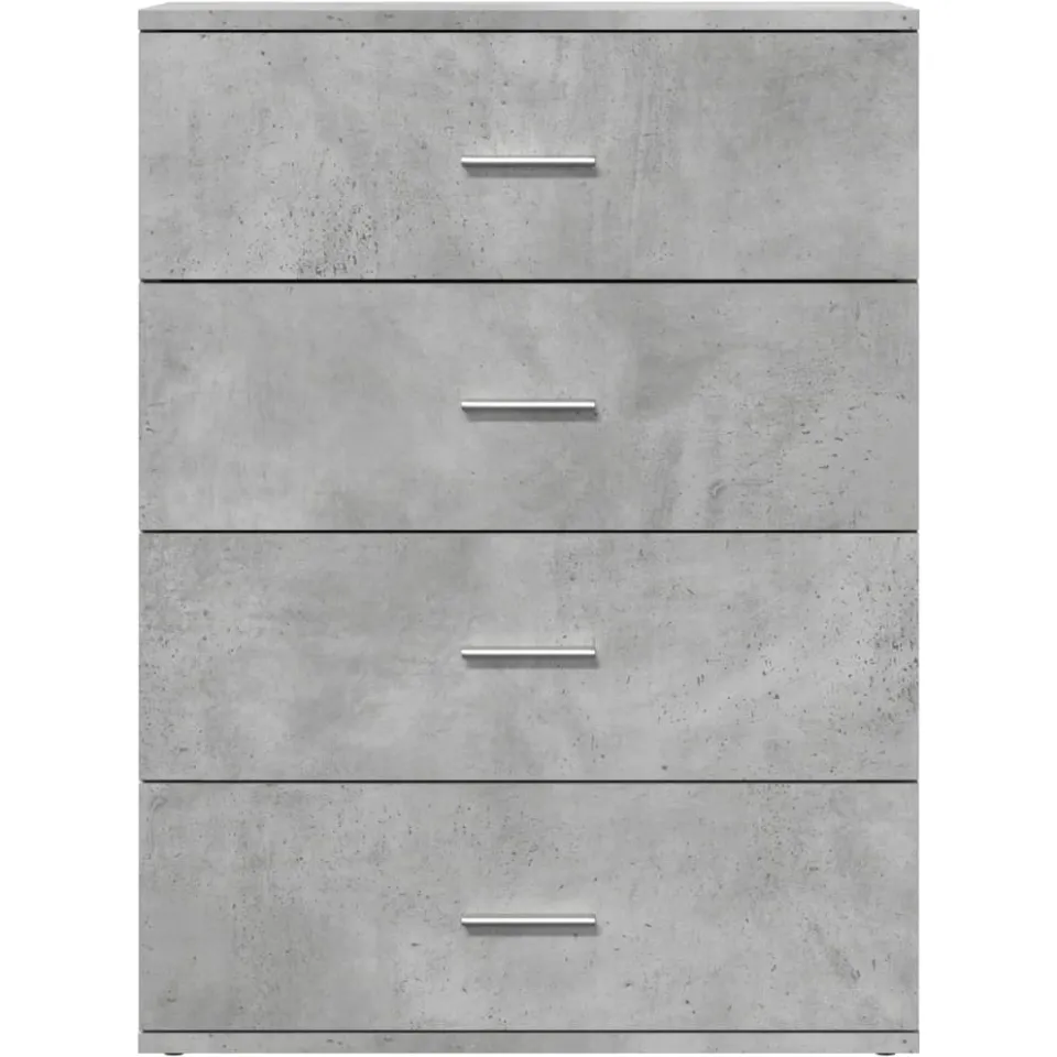 vidaXL Dressoir 60x39x80 cm bewerkt hout betongrijs grijs, foto 4