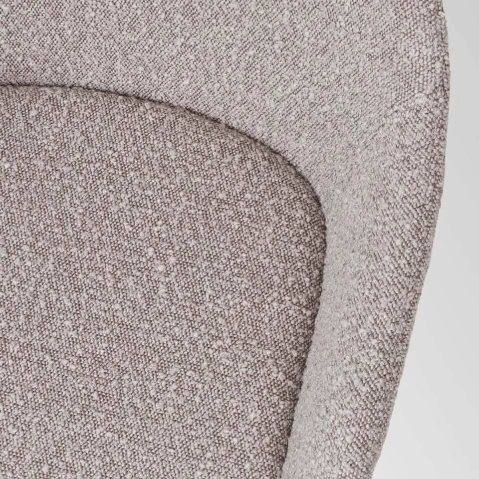 Nolon Niva-Mae draaibare tulp barkruk bouclé taupe - verstelbaar - beige onderstel, foto 4