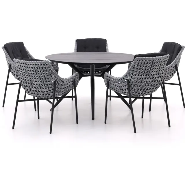 Manifesto Furniture Manifesto Novara/Sora ø 127cm dining tuinset 6-delig Grijs