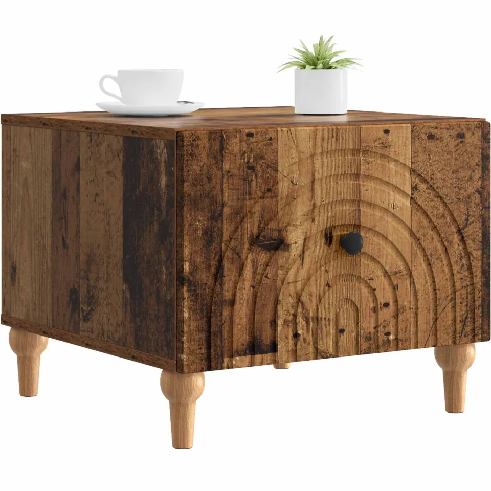 vidaXL Salontafel met lade Oud hout 49 x 50 x 40 cm Bewerkt hout Bruin