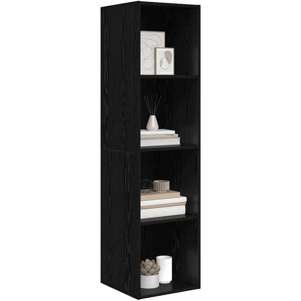 vidaXL Tv-meubelset 37 x 37 x 142,5 cm Zwart Eiken Bewerkt hout