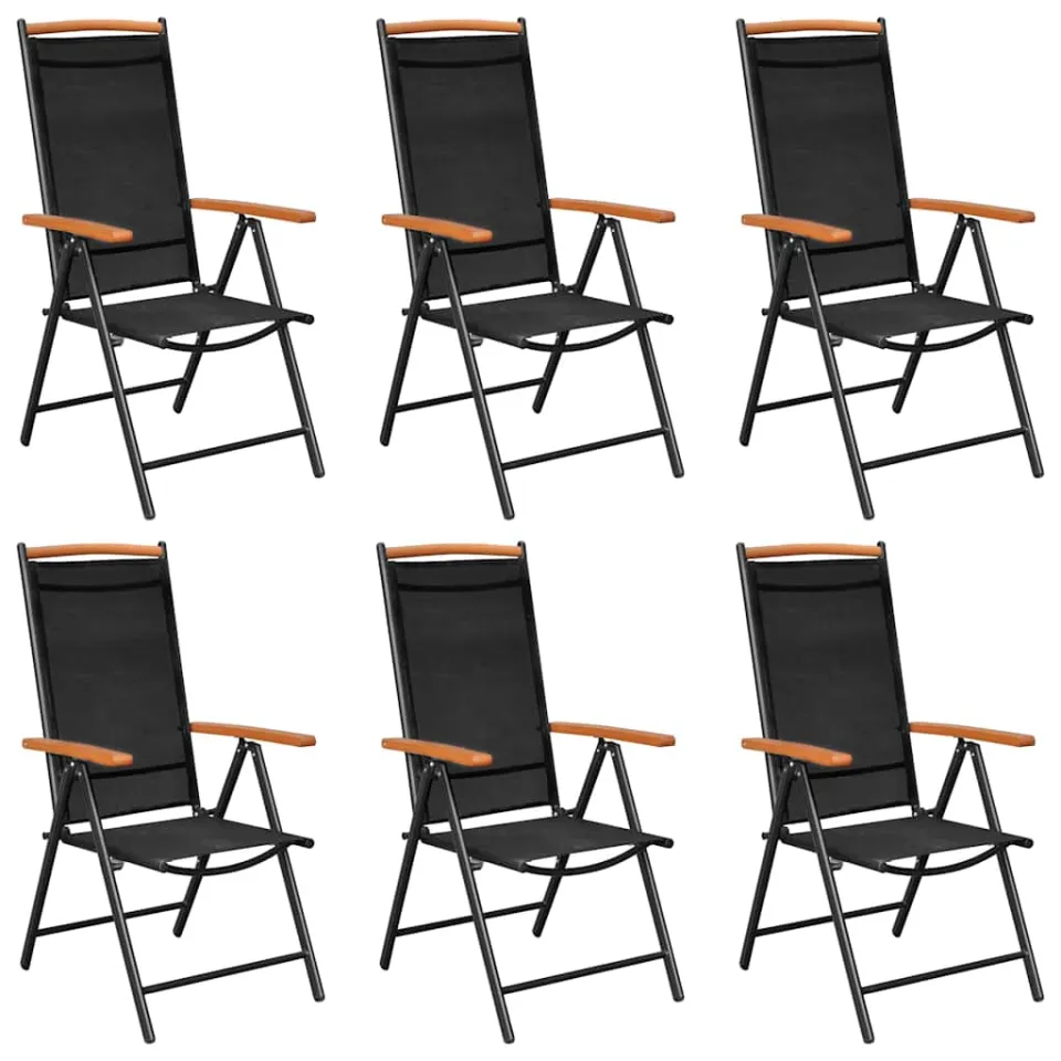 vidaXL 7-delige Tuinset aluminium zwart