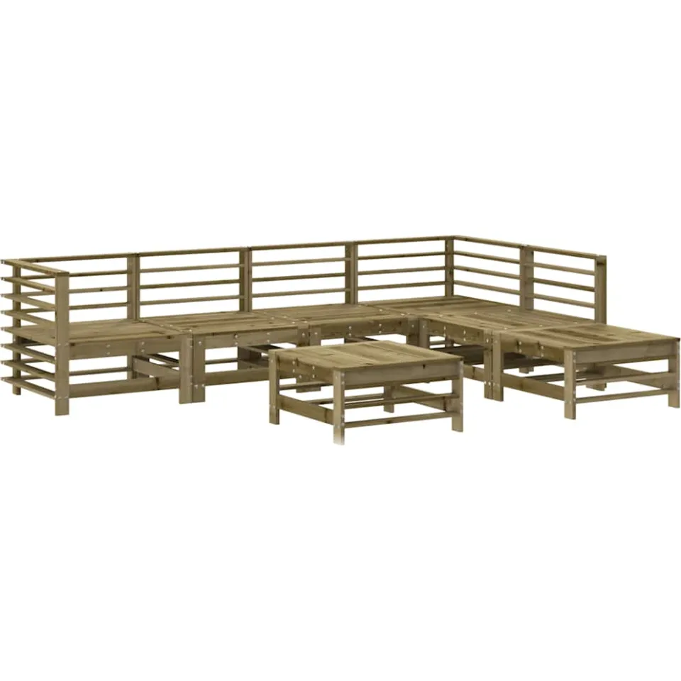 vidaXL 7-delige Loungeset geïmpregneerd grenenhout bruin, foto 4