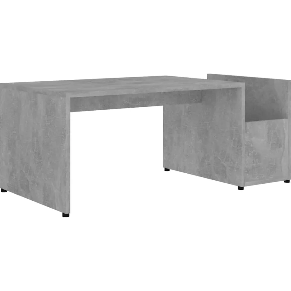 vidaXL Salontafel 90x45x35 cm bewerkt hout betongrijs grijs, foto 3