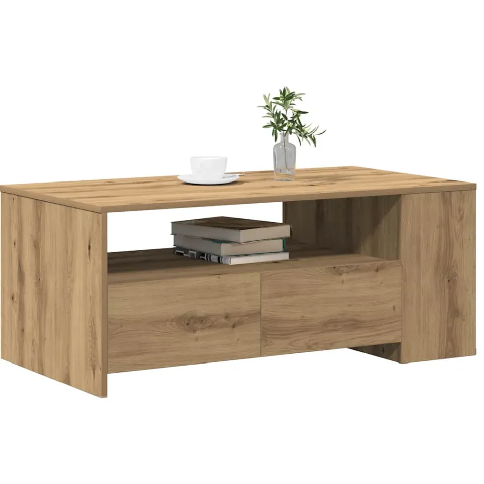 vidaXL Salontafel Artisan Eiken 102 x 55 x 43,5 cm Bewerkt hout Bruin