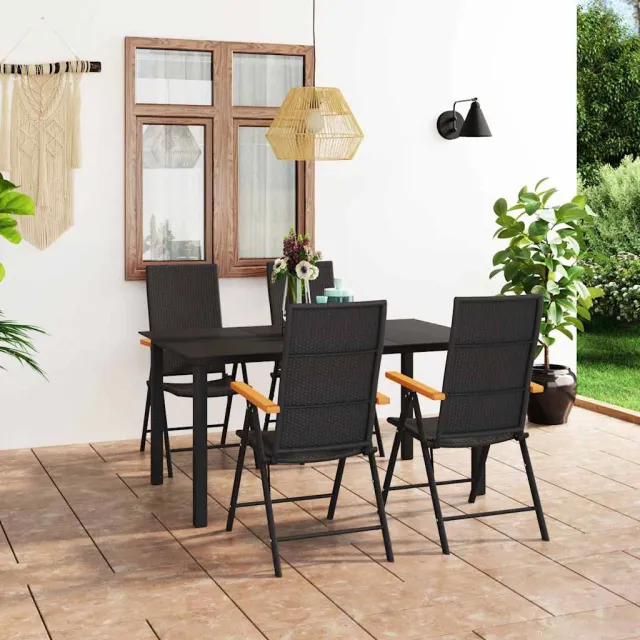 vidaXL 5-delige Tuinset zwart en bruin, foto 2