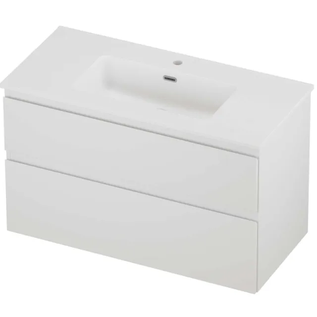 Proline Tribute Badmeubelset Porselein Elegant 1 Kraangat 100x46x62 cm Mat White Mat Wit