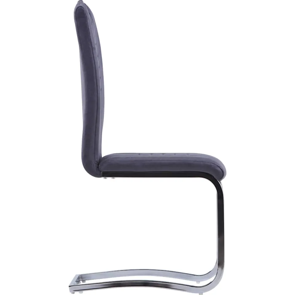 vidaXL Eetkamerstoelen 2 st kunstsuède grijs, foto 4