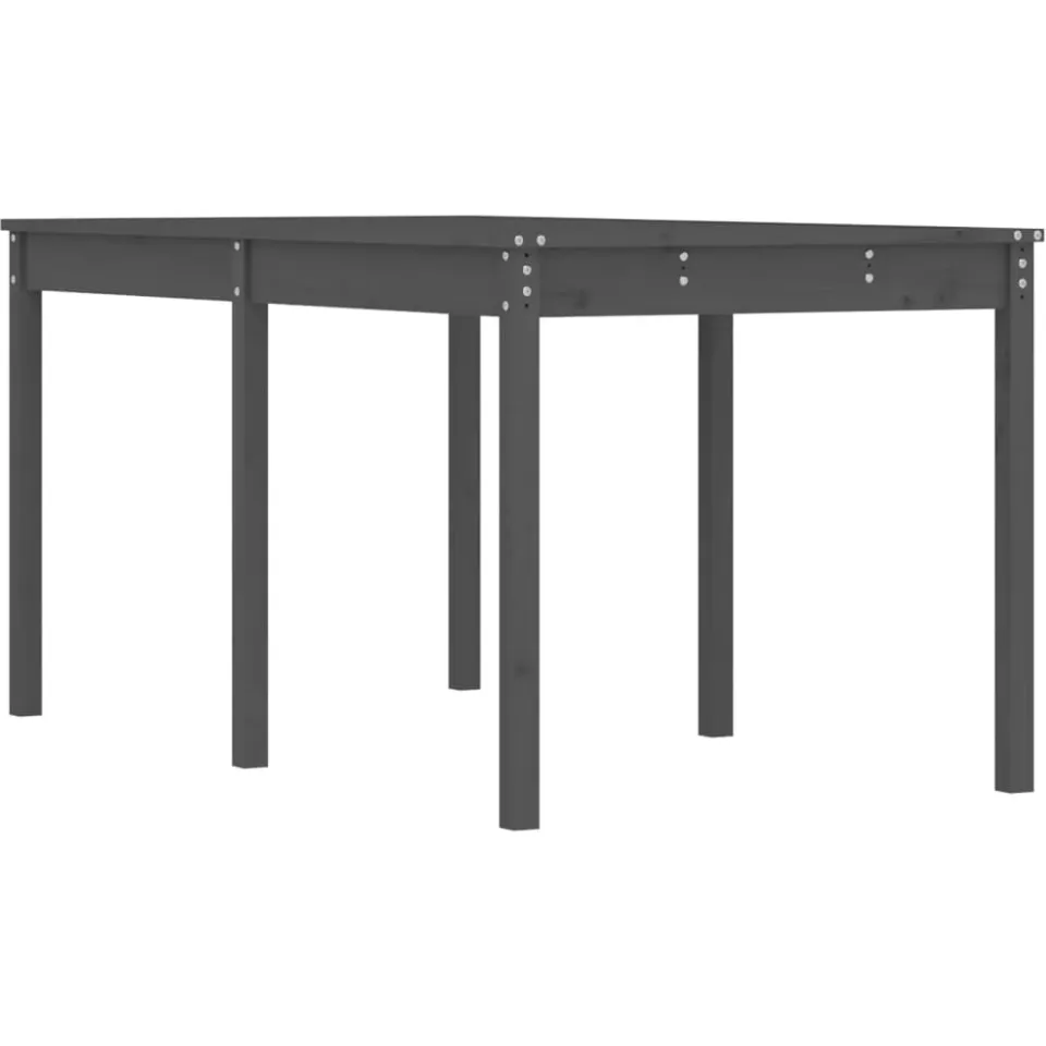 vidaXL Tuintafel 159,5x82,5x76 cm massief grenenhout grijs