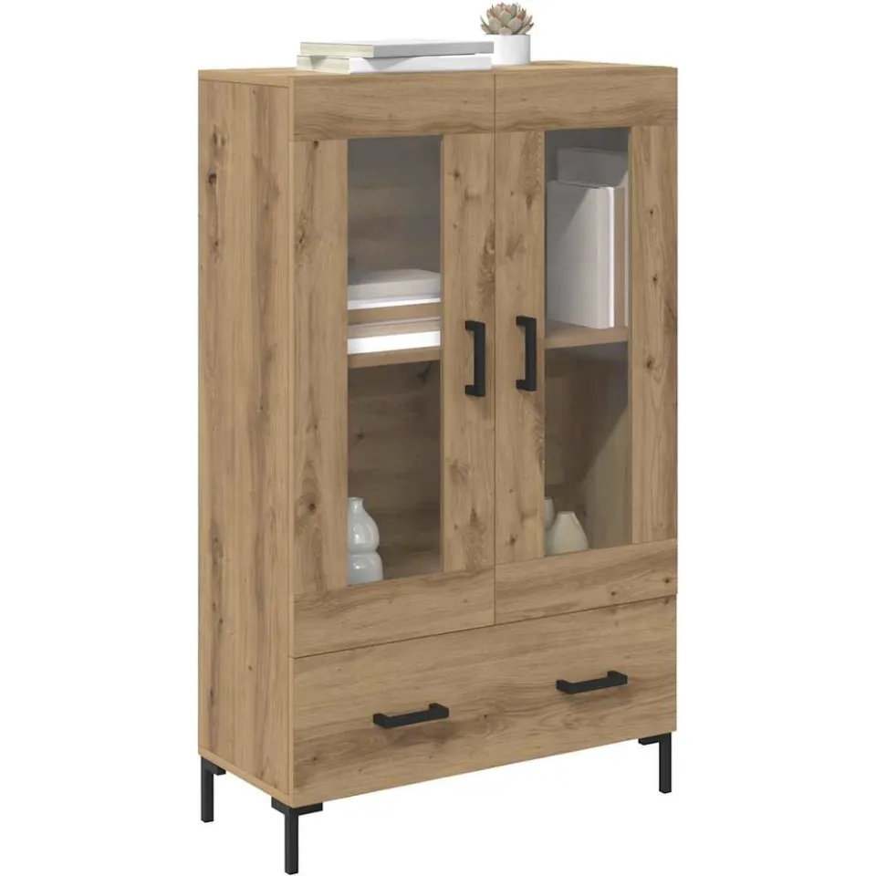 vidaXL Highboard Artisan Eiken 69,5 x 31 x 115 cm Bewerkt hout Bruin