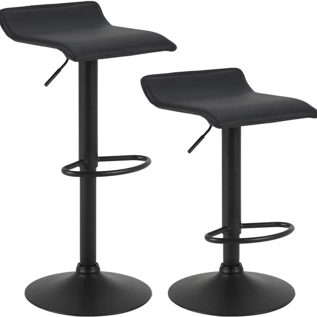 Dripio Barkrukken Frej Zwart - Set van 2 - Keuken - Barstoelen - Zonder rugleuning - Verstelbaar in hoogte - Zithoogte 56-78cm