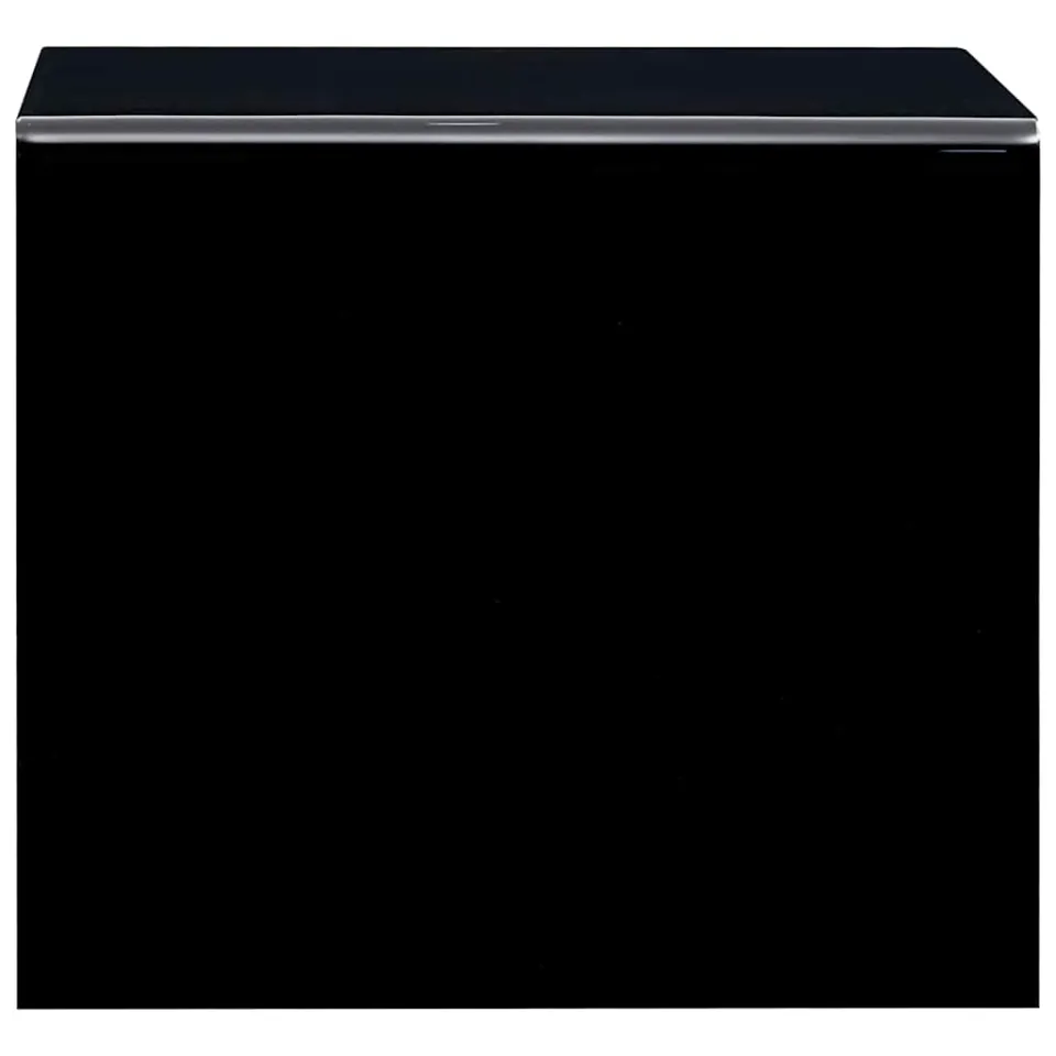 vidaXL Salontafel 50x50x45 cm gehard glas zwart, foto 4