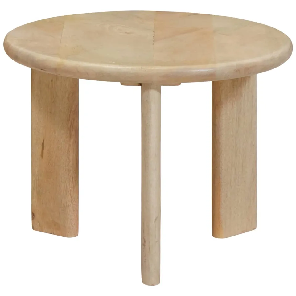 vidaXL Nest Koffietafels 2 st Wit Ø 50 x 40 cm Massief Mango Hout, foto 3