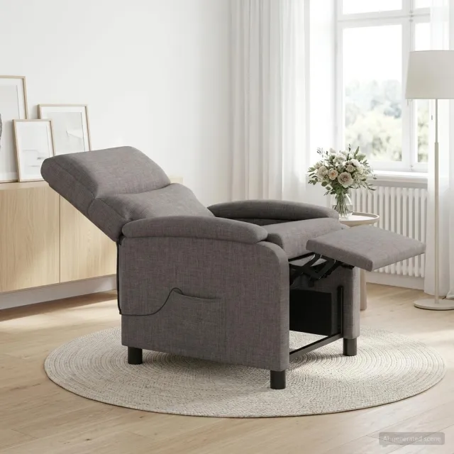 vidaXL Massage Recliner Taupe Stof
