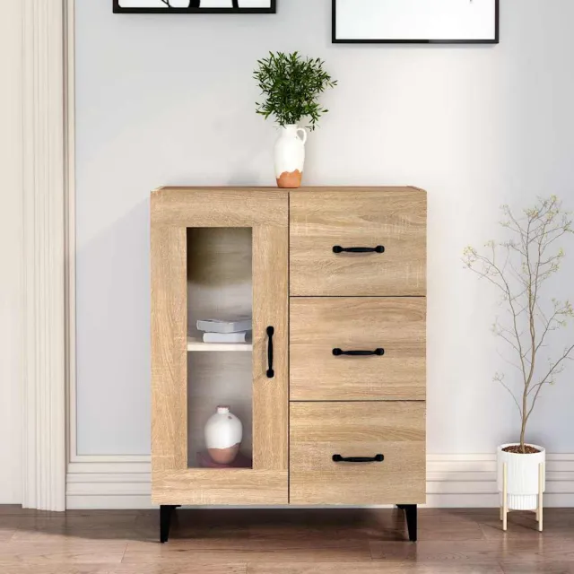 vidaXL Dressoir 69,5x34x90 cm bewerkt hout sonoma eikenkleurig, foto 2