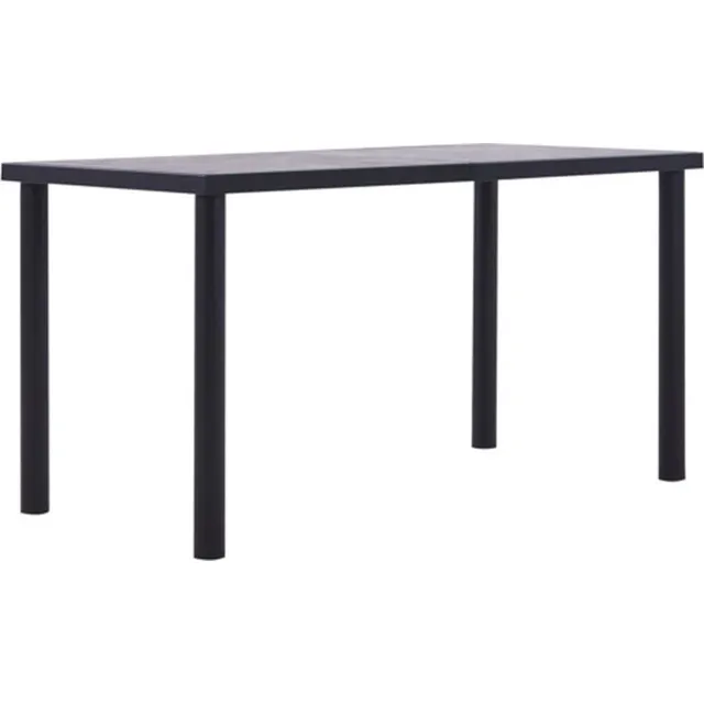 vidaXL Eettafel - 140x70x75 - cm - MDF - zwart - en - betongrijs