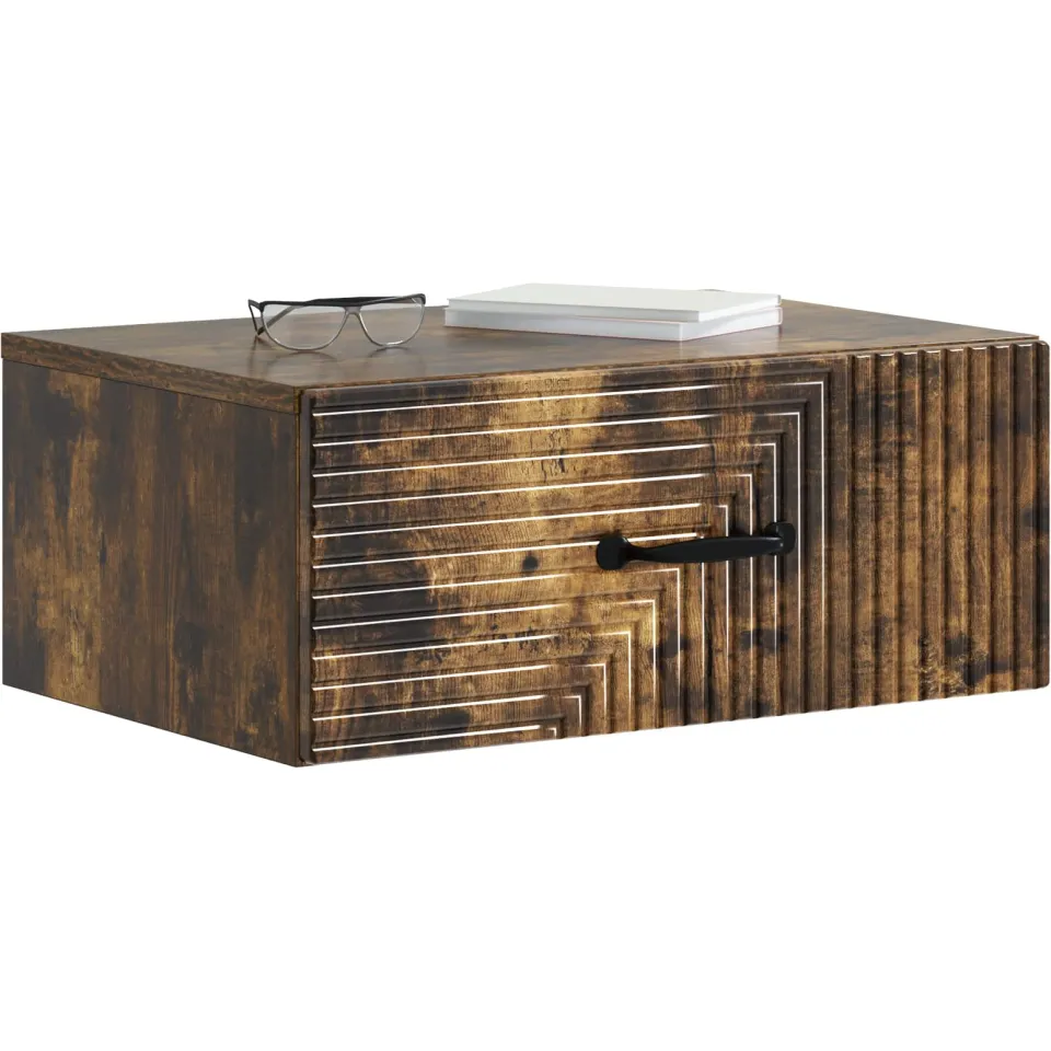 vidaXL Wandbeugel Bedkast 2 st Gerookt eiken 49 x 34,5 x 20 cm Bruin