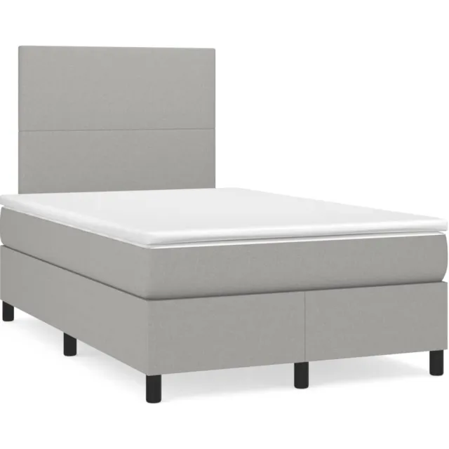 vidaXL Boxspring met matras stof lichtgrijs 120x190 cm grijs