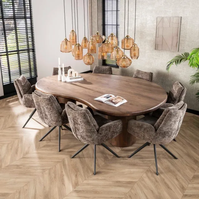 Giga Living Giga Meubel Eettafel Sculpture - Bruin Acaciahout - 240cm