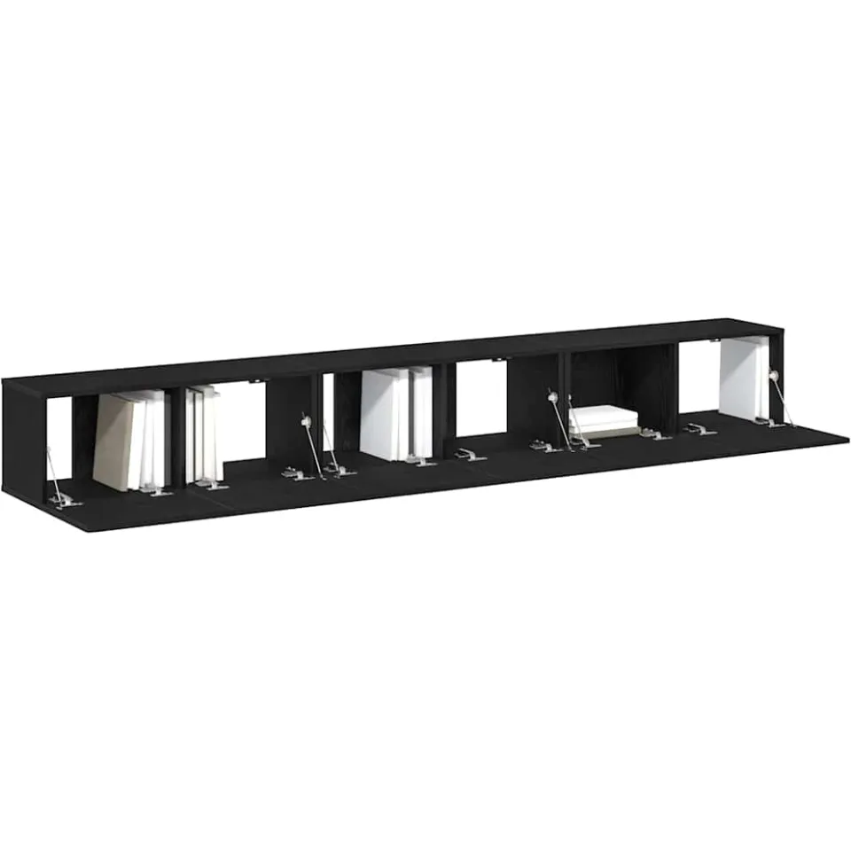 vidaXL Tv-meubelset 3 st 80 x 30 x 30 cm Zwart Eiken