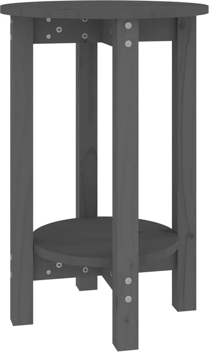 vidaXL Salontafel Ø 40x60 cm massief grenenhout grijs, foto 3