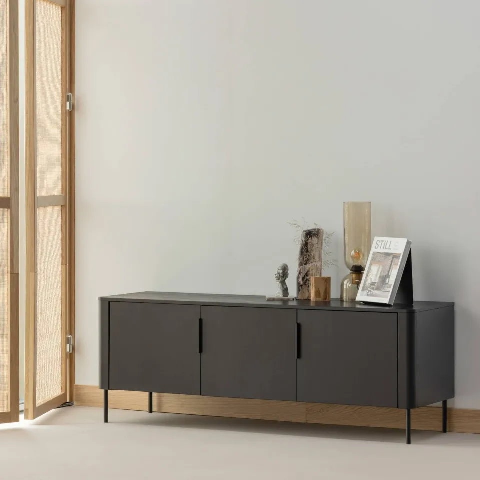 WOOOD Gunnar tv-meubel matzwart matt black, foto 3