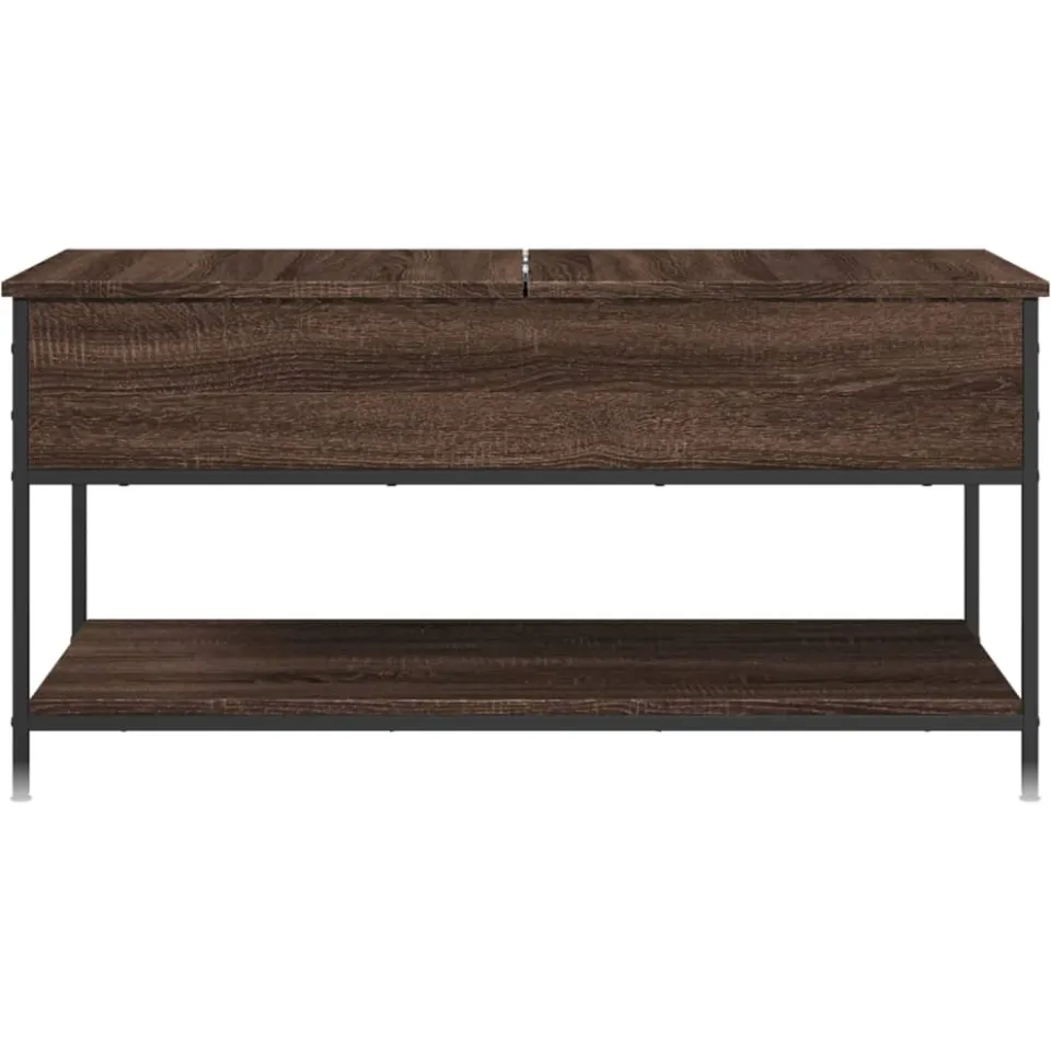 vidaXL Salontafel 100x50x50 cm bewerkt hout en metaal bruineikenkleur, foto 4