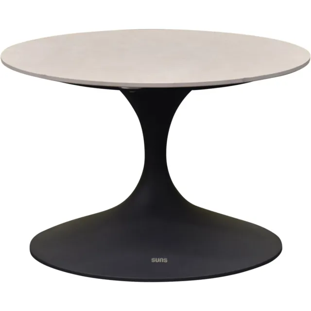 Suns Nova loungetafel 60xH40 cm rond sintered stone matt royal grey Antraciet, Zand / Latte / Linen