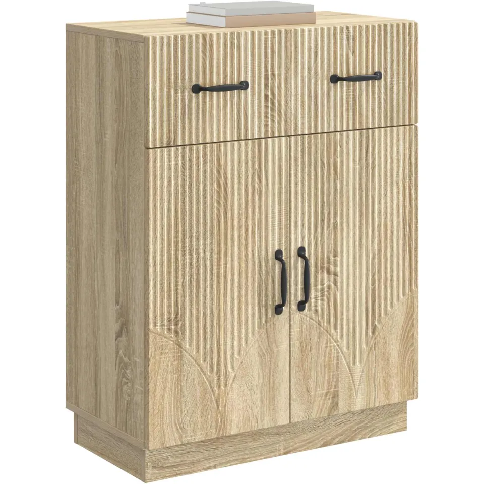 vidaXL Dressoir met lade Sonoma Eiken 66 x 34,5 x 87 cm Bewerkt hout Bruin