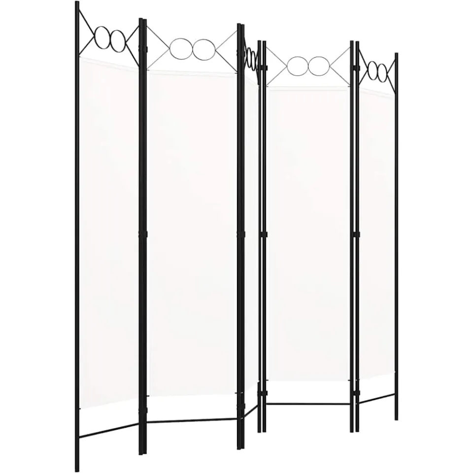 vidaXL Kamerscherm met 5 panelen 200x180 cm wit