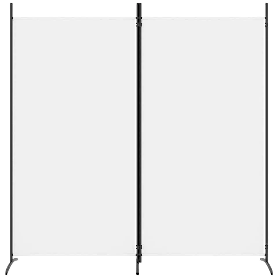 vidaXL Kamerscherm met 2 panelen 175x180 cm stof wit
