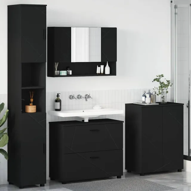 vidaXL Badkamermeubelset 4 st Zwart 35 x 30 x 192 cm, foto 2