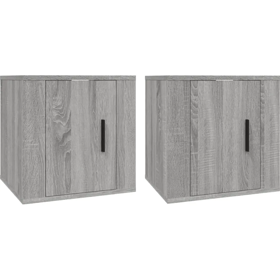 vidaXL Tv-wandmeubels 2 st 40x34,5x40 cm grijs sonoma eikenkleurig, foto 3