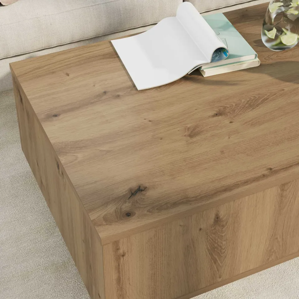 vidaXL Salontafel Artisan Eiken 95 x 55 x 31 cm Bewerkt hout, foto 4