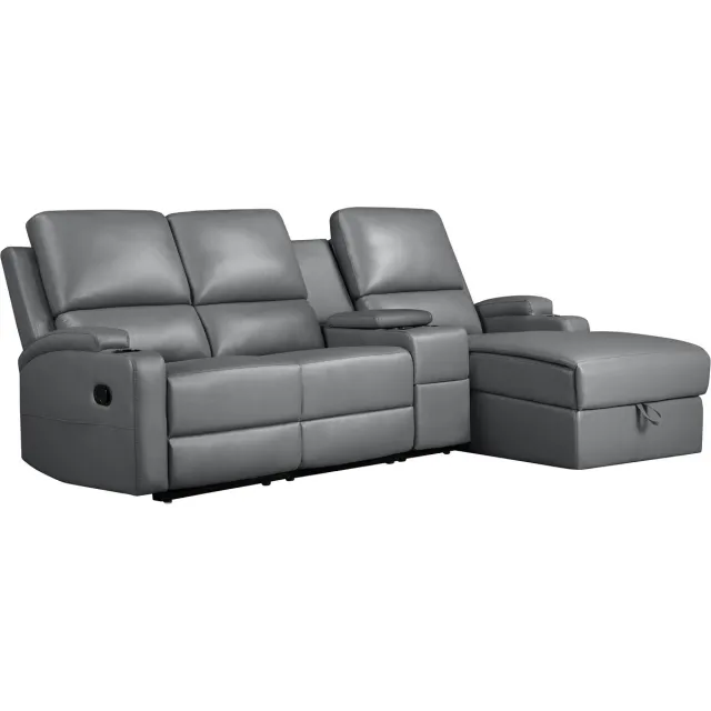 Notio Living Dallas-Hoekbank - 3-zits Rechts - Grijs PU