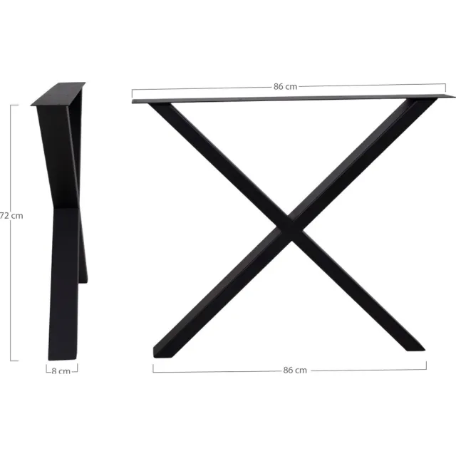 House Nordic Eettafel Nimes X-Poten Zwart
