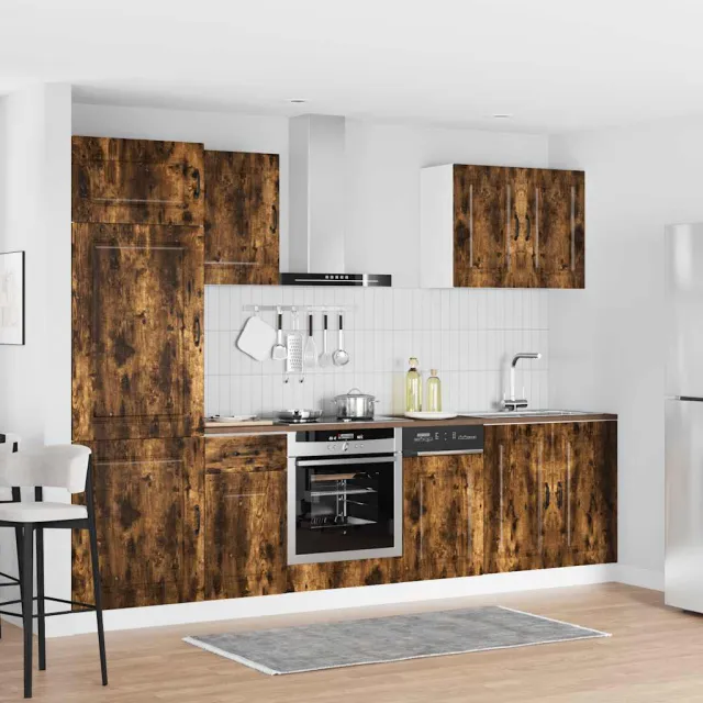 vidaXL 7-delige Keukenkastenset Kalmar bewerkt hout gerookt eiken