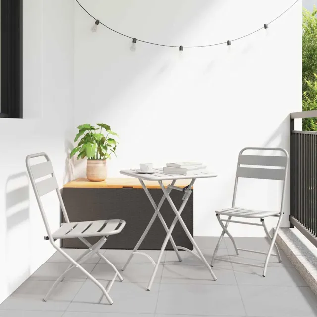 vidaXL Bistroset 3 st Beige Staal, foto 2
