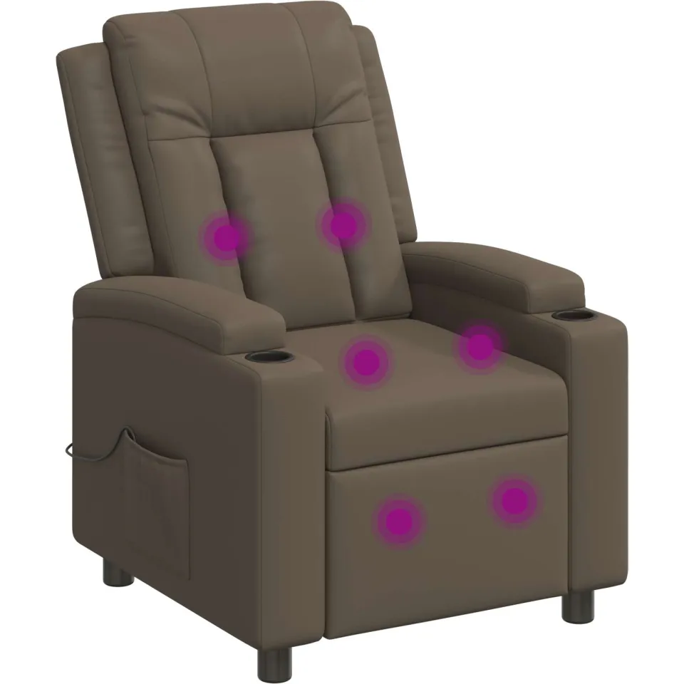 vidaXL Massage-relaxstoel Grijs 75 x 95 x 100 cm Stof, foto 3