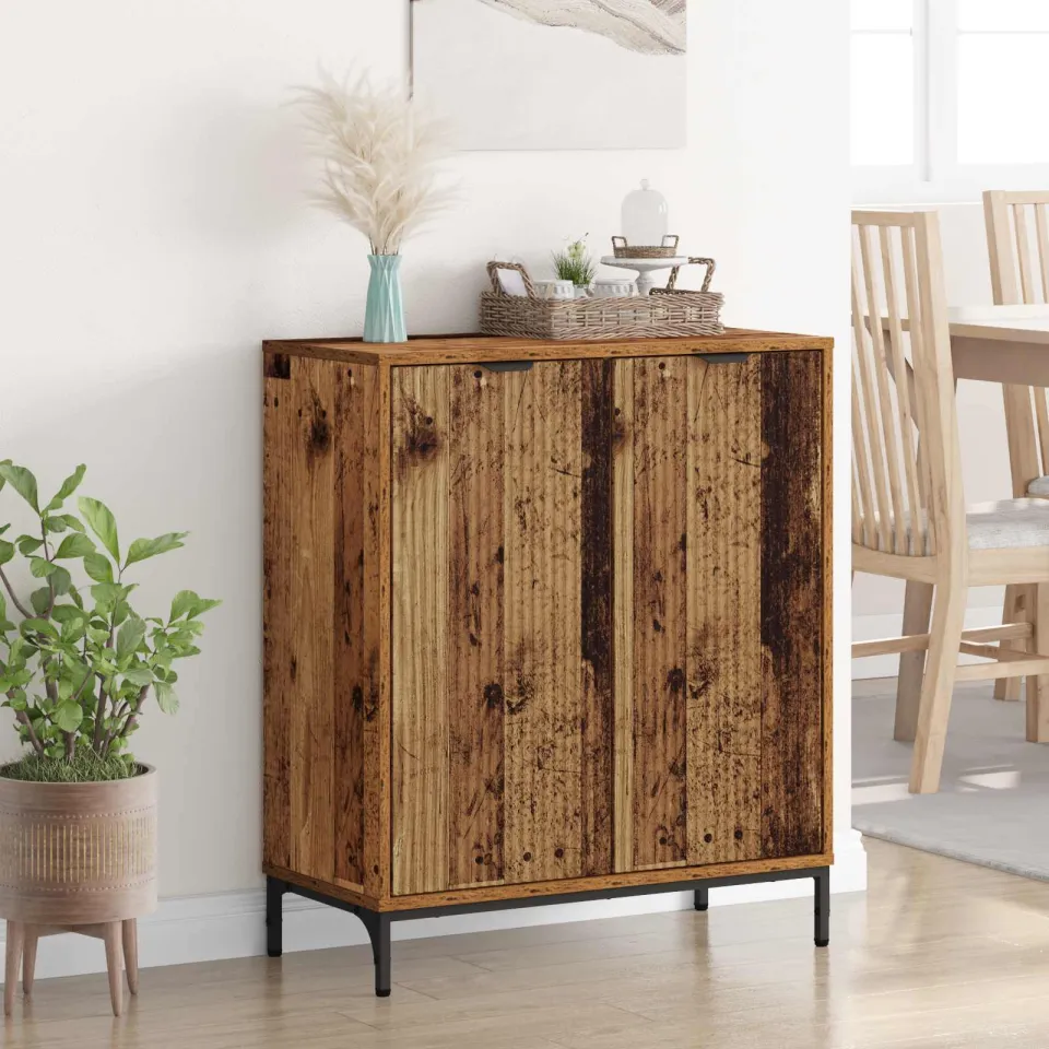 vidaXL Dressoir Oudhout 69,5 x 33 x 82 cm Bewerkt hout bruin, foto 4